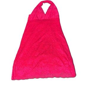 Hot pink Halter top lace floral dress Wet seal Medium